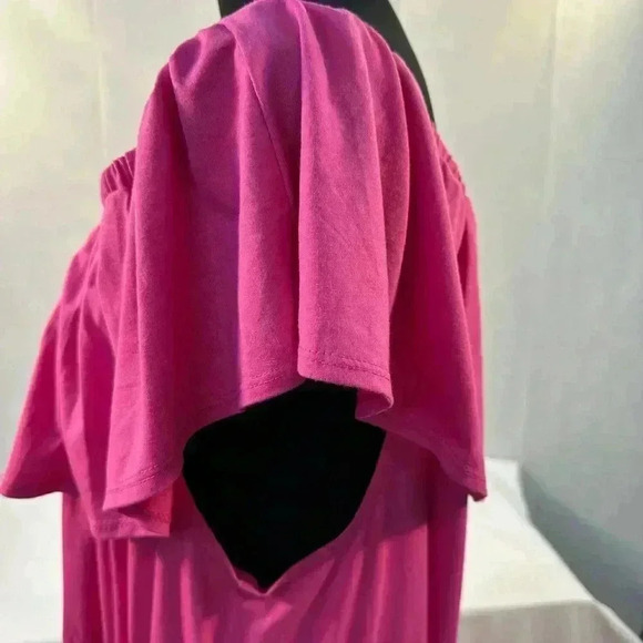 NY Collection Off-the-shoulder  Sundress Rose-Violet Size 2X - Picture 6 of 10